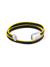 Bracciale in pelle a doppio giro con argento rodiato | Lamborghini Store