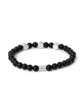 Bracciale in rodio e agata nera | Lamborghini Store