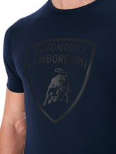 MEN'S NAVY BLUE T SHIRT WITH BIG SHIELD LOGO | Lamborghini Store