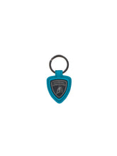 Upcycled Leather Keyring With Metal Shield Logo. | Lamborghini Store