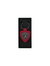 Upcycled Leather Keyring With Metal Shield Logo. | Lamborghini Store